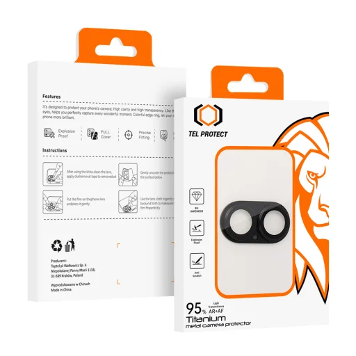 iPhone 17 čierny Tel Protect 95% AR+AF Celokovové ochranné sklo na kameru (kamerový ostrovček) - 10