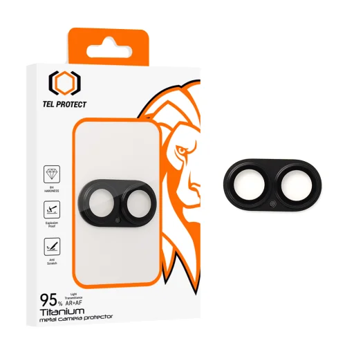 iPhone 17 čierny Tel Protect 95% AR+AF Celokovové ochranné sklo na kameru (kamerový ostrovček) - 1