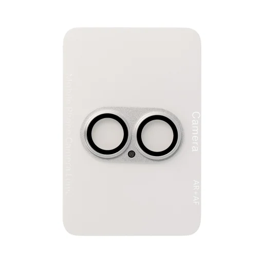 iPhone 17 Strieborná kovová ochranná sklenená fólia na kameru z tvrdeného skla Tel Protect 95% AR+AF - 2