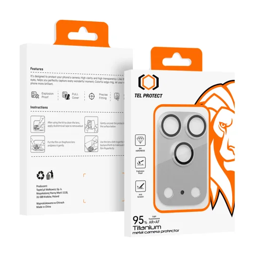 iPhone 17 Pro Max strieborná celokovová ochranná fólia z tvrdeného skla na fotoaparát (kamerový ostrovček) fólia z tvrdeného skla - 10