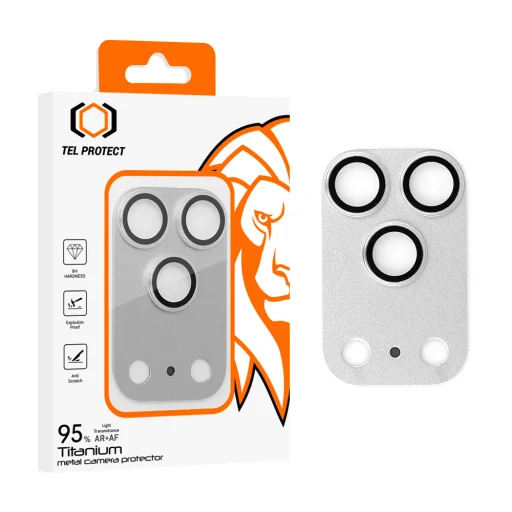 iPhone 17 Pro Max strieborná celokovová ochranná fólia z tvrdeného skla na fotoaparát (kamerový ostrovček) fólia z tvrdeného skla - 1