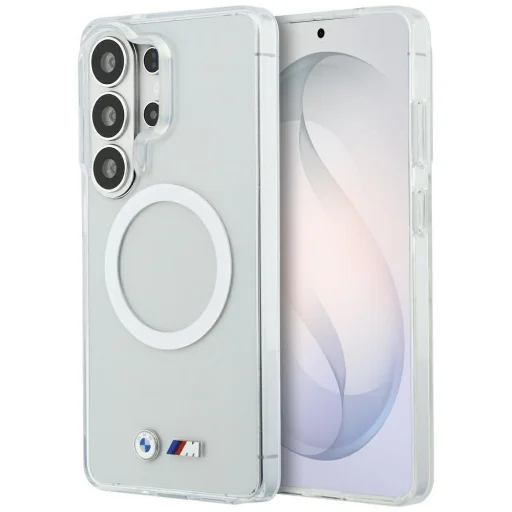 Samsung Galaxy S26 Ultra Priehľadné magnetické puzdro s kovovým logom BMW M IML - 1