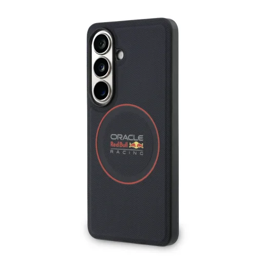 Samsung Galaxy S26 tmavomodré Red Bull PU kožené sieťované magnetické puzdro s červeným krúžkom - 2