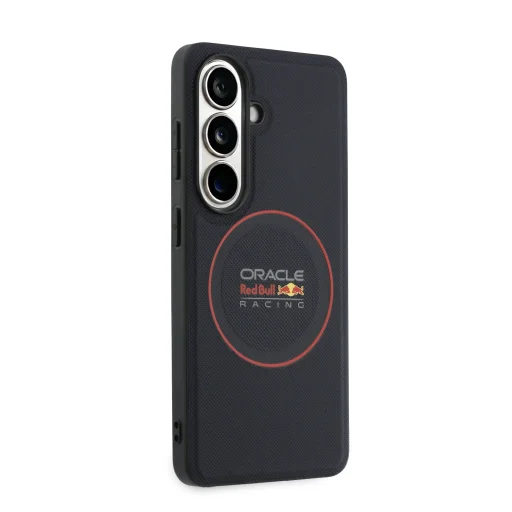 Samsung Galaxy S26 tmavomodré Red Bull PU kožené sieťované magnetické puzdro s červeným krúžkom - 4