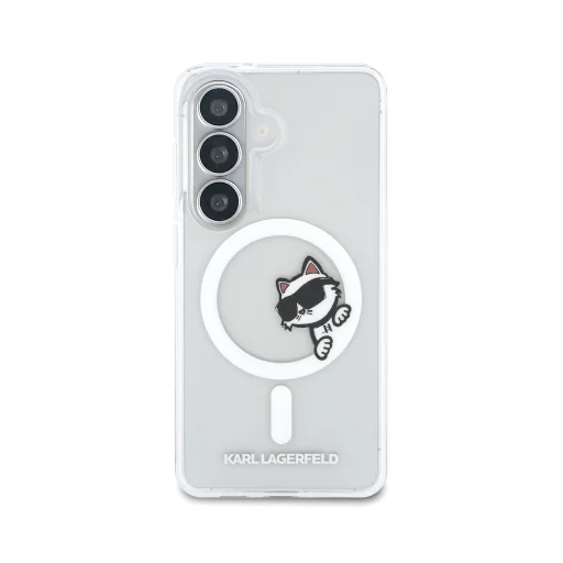  Samsung Galaxy S26 Átlátszó Karl Lagerfeld IML Choupette Peekaboo Logo Mágneses tok - 3