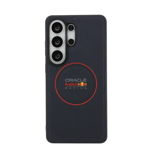 Samsung Galaxy S26 Ultra Námornícka modrá Red Bull Sieťovaná PU koža Červený krúžok Magnetické puzdro - 3