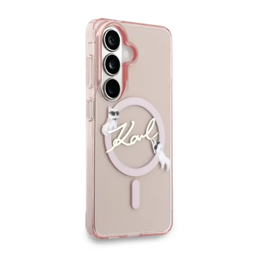 Samsung Galaxy S26 Pink Karl Lagerfeld IML Choupette Karl Script Logo Mágneses tok - 4