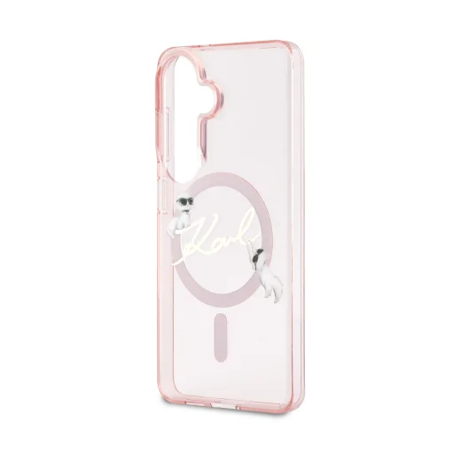  Samsung Galaxy S26 Pink Karl Lagerfeld IML Choupette Karl Script Logo Mágneses tok - 5