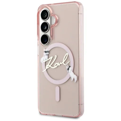 Samsung Galaxy S26 Ružový Karl Lagerfeld IML Choupette Karl Script Logo Magnetické puzdro - 2