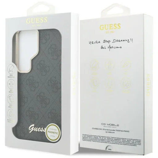 Samsung Galaxy S26 Ultra čierne Guess PU 4G Script Metal Logo Magnetické puzdro - 8