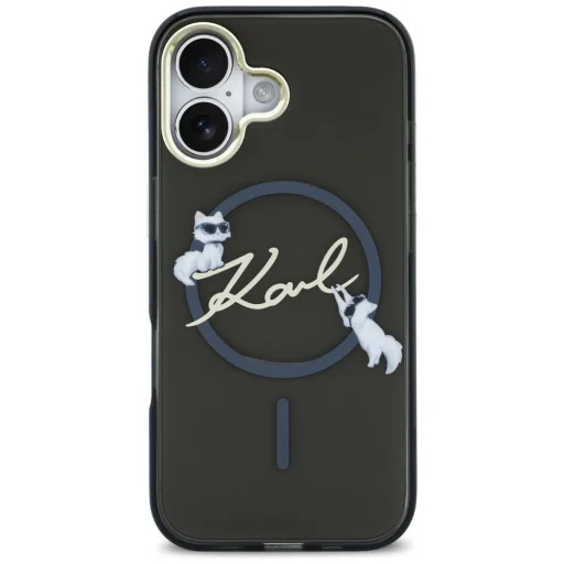iPhone 17 Čierny Karl Lagerfeld IML Choupettes Karl Script Logo MagSafe puzdro - 1