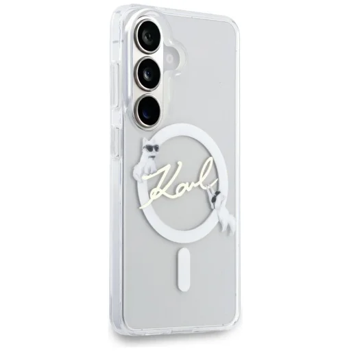  Samsung Galaxy S26 átlátszó Karl Lagerfeld IML Choupette Karl Script Logo Mágneses tok - 4