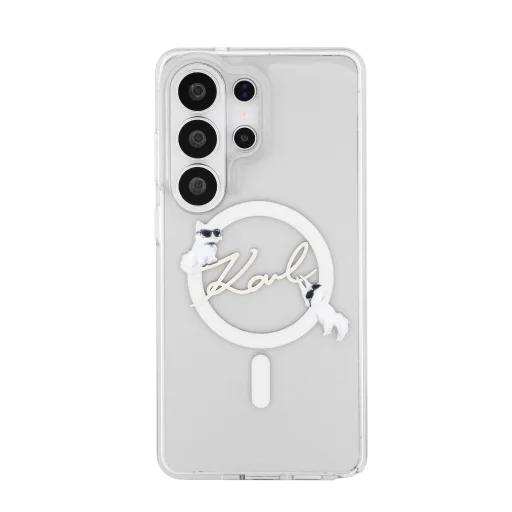 Samsung Galaxy S26 Ultra Priehľadné Karl Lagerfeld IML Choupette Karl Script Logo Magnetické Puzdro - 3