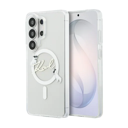 Samsung Galaxy S26 Ultra Priehľadné Karl Lagerfeld IML Choupette Karl Script Logo Magnetické Puzdro - 1