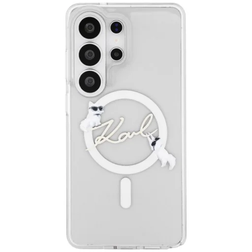 Samsung Galaxy S26 Ultra Priehľadné Karl Lagerfeld IML Choupette Karl Script Logo Magnetické Puzdro - 3