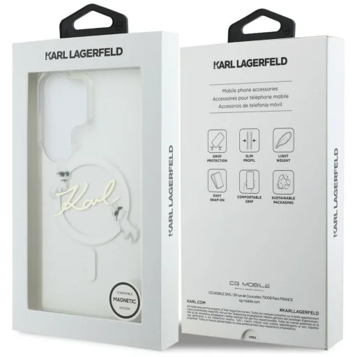 Samsung Galaxy S26 Ultra Priehľadné Karl Lagerfeld IML Choupette Karl Script Logo Magnetické Puzdro - 8