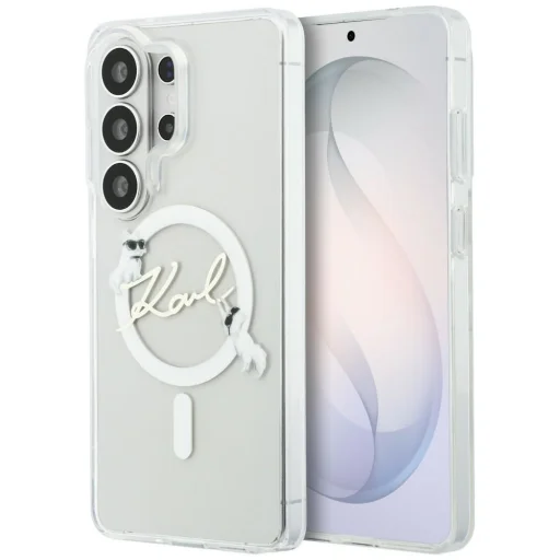 Samsung Galaxy S26 Ultra Priehľadné Karl Lagerfeld IML Choupette Karl Script Logo Magnetické Puzdro - 1