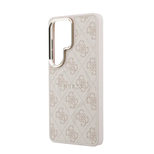  Samsung Galaxy S26 Ultra Rózsaszín Guess PU Bőr 4G Arany Keret Mágneses tok - 5