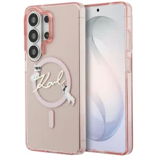  Samsung Galaxy S26 Ultra Rózsaszín Karl Lagerfeld IML Choupette Karl Script Logo Mágneses tok