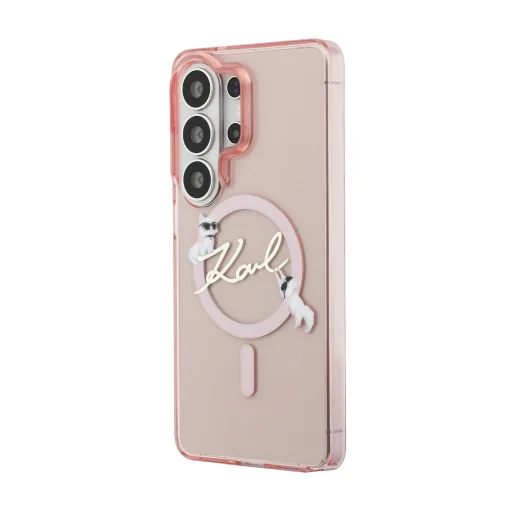  Samsung Galaxy S26 Ultra Rózsaszín Karl Lagerfeld IML Choupette Karl Script Logo Mágneses tok - 2
