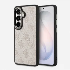  Samsung Galaxy S26 Rózsaszín Guess PU Bőr 4G Arany Keret Mágneses tok