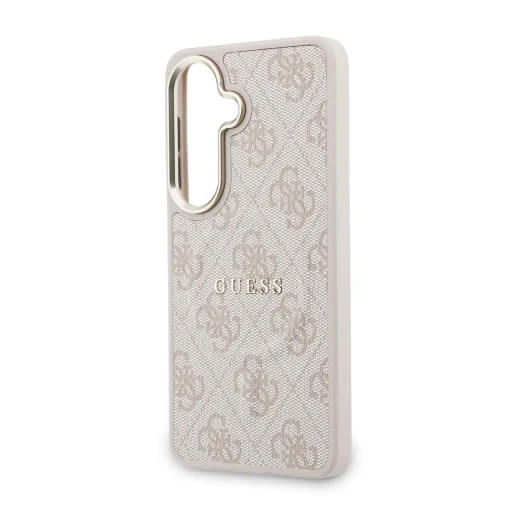  Samsung Galaxy S26 Rózsaszín Guess PU Bőr 4G Arany Keret Mágneses tok - 5