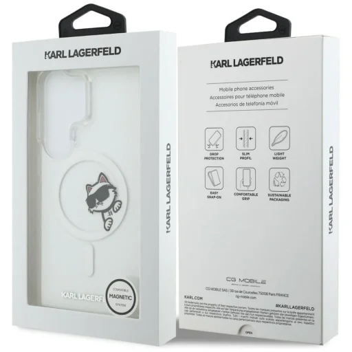 Samsung Galaxy S26 Ultra Karl Lagerfeld IML Choupette Peekaboo Logo Magnetické puzdro - 8