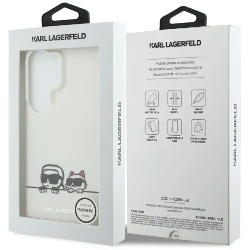 Samsung Galaxy S26 Ultra biele Karl Lagerfeld IML K&CH Peekaboo Logo magnetické puzdro - 8