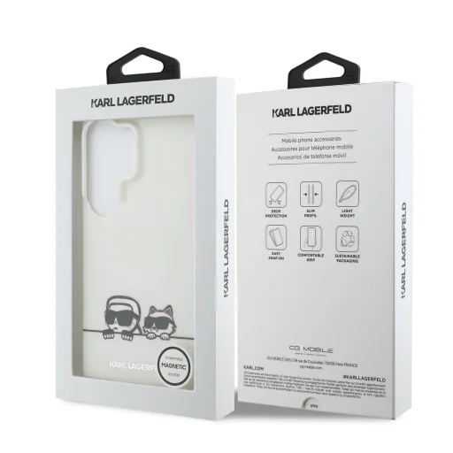 Samsung Galaxy S26 Ultra biele Karl Lagerfeld IML K&CH Peekaboo Logo magnetické puzdro - 7