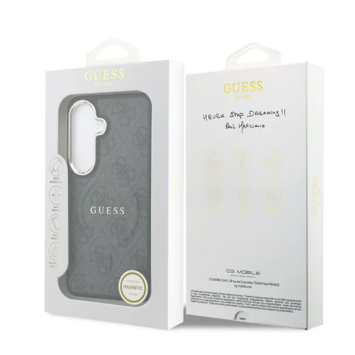  Samsung Galaxy S26 Fekete Guess PU Bőr 4G Arany Keret Mágneses tok - 7