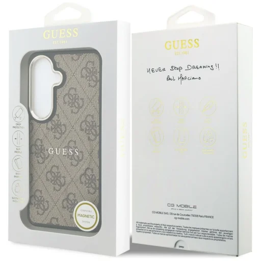  Samsung Galaxy S26 Barna Guess PU Leather 4G Arany Keretes Mágneses tok - 8
