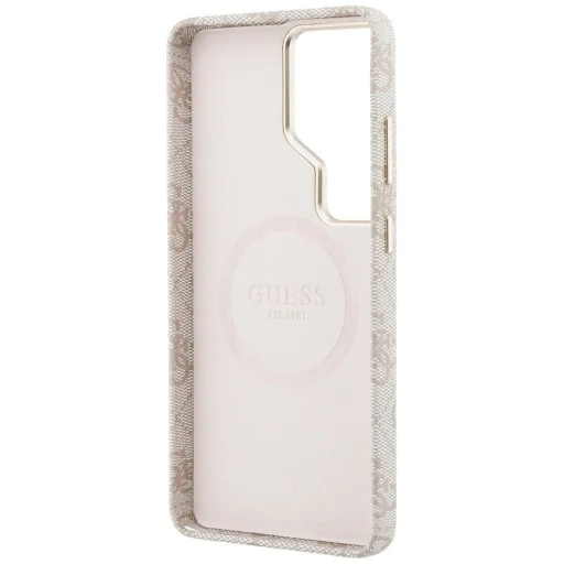  Samsung Galaxy S26 Ultra Pink Guess PU Bőr 4G Strassz Logó Arany Keret Mágneses Tok - 7