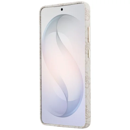 Samsung Galaxy S26 Ultra Ružový Guess PU Koža 4G Kamienkové logo Zlatý rám Magnetické puzdro - 5