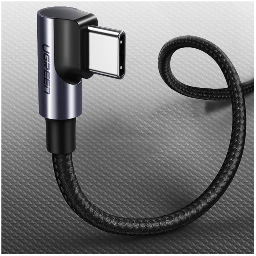 USB-C - USB-C Kábel Ugreen US255 Pravouhlý, 60W, 3A, 2m, Sivý - 4