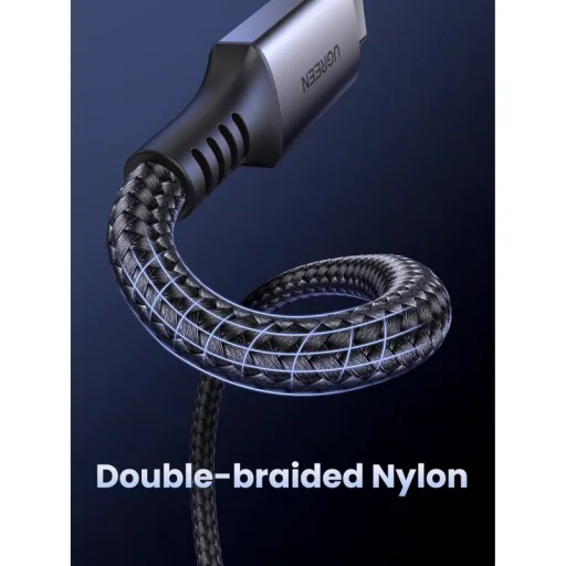 USB-C - USB-C Kábel UGREEN US567, 60W, 3A, 1m, Šedý - 3