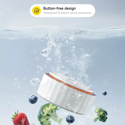 Deerma - Čistička (GS01) - Automatická, Prenosná čistička ovocia a zeleniny, Zvyšovač čerstvosti potravín, Vortex sila - Biela - 6