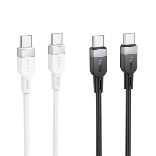 Silikónový kábel USB C - USB C Hoco 3A 60W 1 m X109 biely - 4