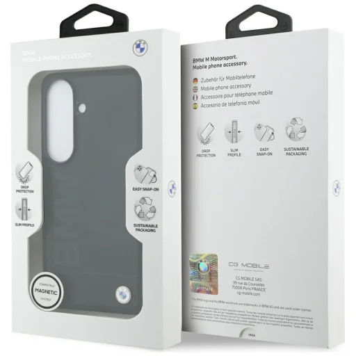 Samsung Galaxy S26 BMW kožené horúco lisované MagSafe puzdro čierne - 8