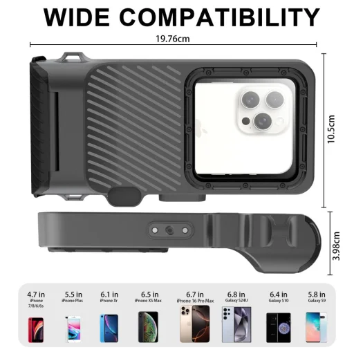 Univerzálne IPX8 Pro potápačské vodotesné puzdro čierne - 5