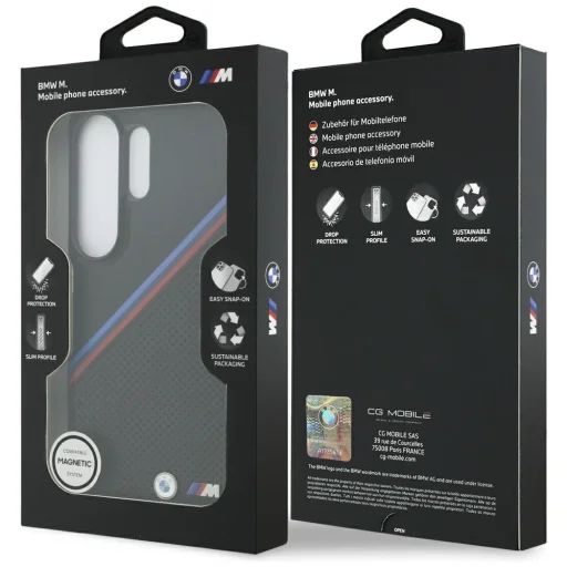 Samsung Galaxy S26 Ultra MagSafe obal s kovovým logom BMW Tricolor, čierny - 8