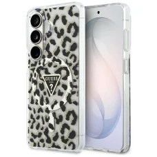 Samsung Galaxy S26 Guess IML Leopárd Mintás Háromszög Tok MagSafe fekete
