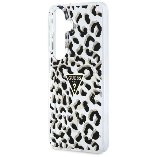 Samsung Galaxy S26 Guess IML trojuholníkové puzdro s leopardím vzorom MagSafe čierne - 6