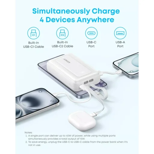 Powerbanka Anker Zolo, 20000mAh, 45W, QC + PD, Čierna A1681H12 - 5