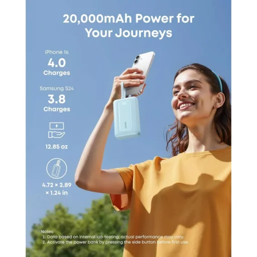 Powerbanka Anker Zolo, 20000mAh, 45W, QC + PD, Čierna A1681H12 - 4
