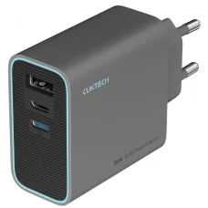Nástenná nabíjačka Cuktech, 65W, 3A, 1 x USB-A - 2 x USB-C, Sivá CUKAD653EUGR