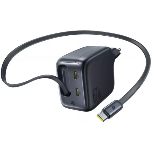 Nástenná nabíjačka Baseus EnerCore CJ11, 67W, 3.35A, 2 x USB-C, s USB-C káblom, Čierna E0121E00 - 3