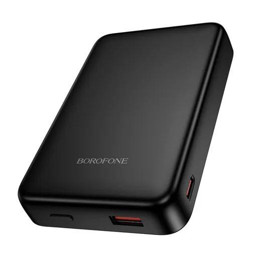 Borofone Power Bank 10000mAh BJ82A Dawn - USB + Typ C - PD 20W s magnetickým indukčným nabíjaním čierna - 3