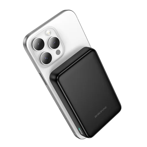 Borofone Power Bank 10000mAh BJ82A Dawn - USB + Typ C - PD 20W s magnetickým indukčným nabíjaním čierna - 4