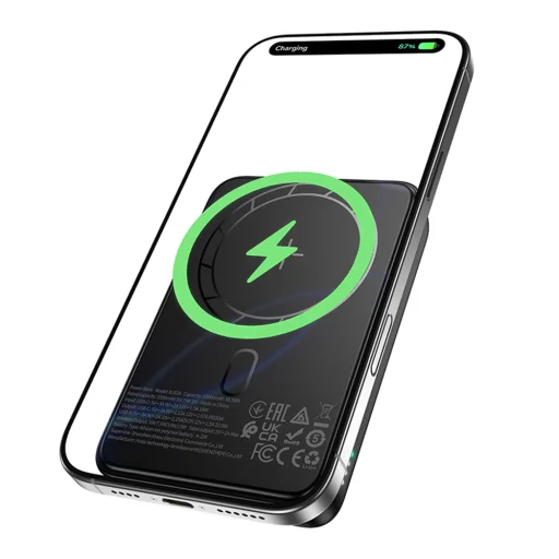 Borofone Power Bank 10000mAh BJ82A Dawn - USB + Typ C - PD 20W s magnetickým indukčným nabíjaním čierna - 2