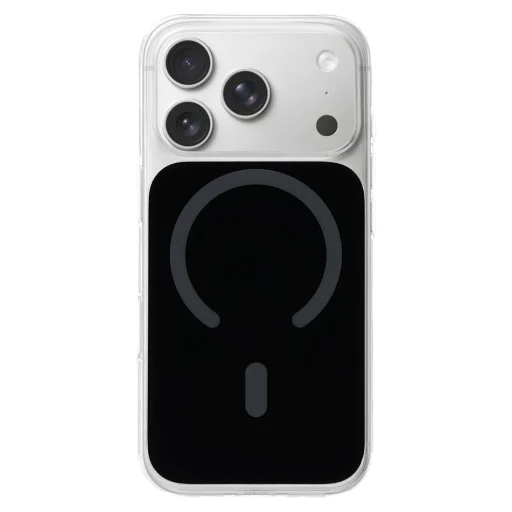 Fényes Magsafe fliptok iPhone 17 Pro Max fekete tok - 2